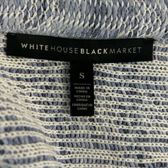 White House Black Market Blue Opal Fringe Jacket Open Drape Size Small - Picture 3 of 9